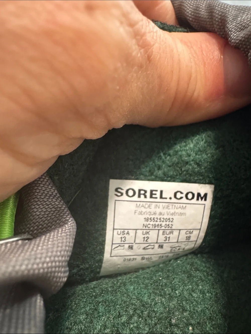 Sorel Kids Gray Snow Boots with Lime Green Accents